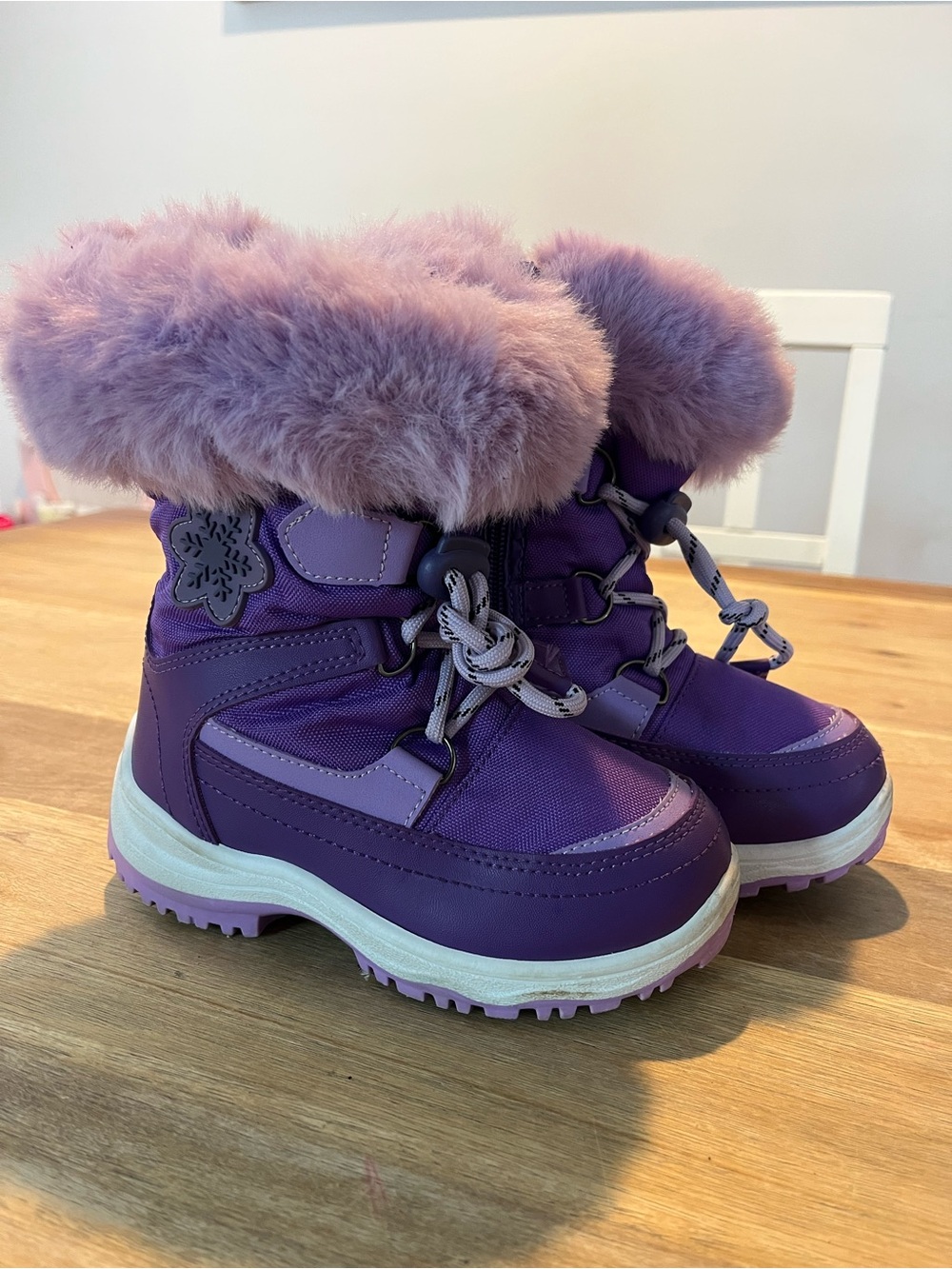 Purple Kids Faux Fur Snow Boots